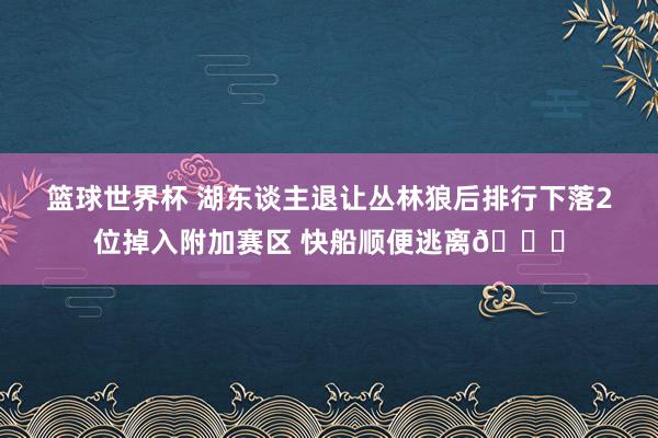 篮球世界杯 湖东谈主退让丛林狼后排行下落2位掉入附加赛区 快船顺便逃离😋